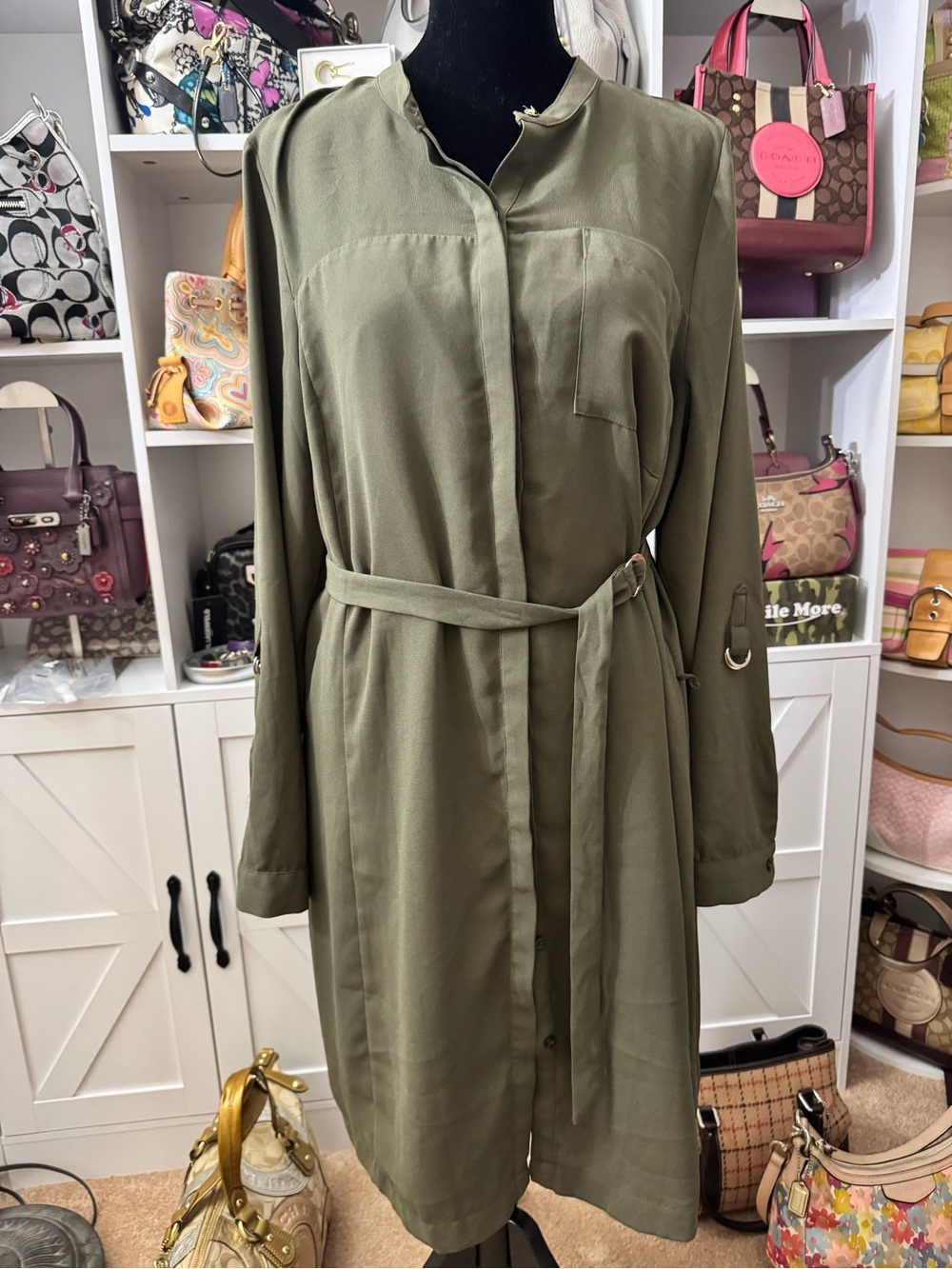 Apt 9 Olive Green Belted Dress